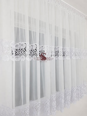 Elegáns fehér voile függöny – 400×180 cm - 400x180 cm