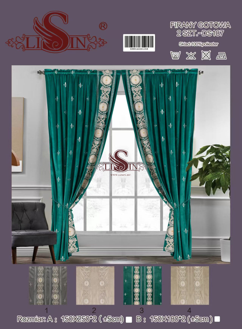 DS187 sötétítő függöny - 150x250 cm