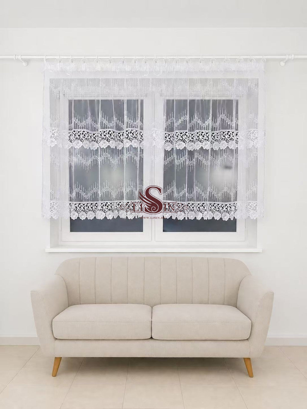 TB003-3 prémium csipkefüggöny - 300x130 cm
