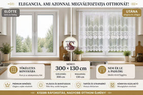 TB003-3 prémium csipkefüggöny - 300x130 cm
