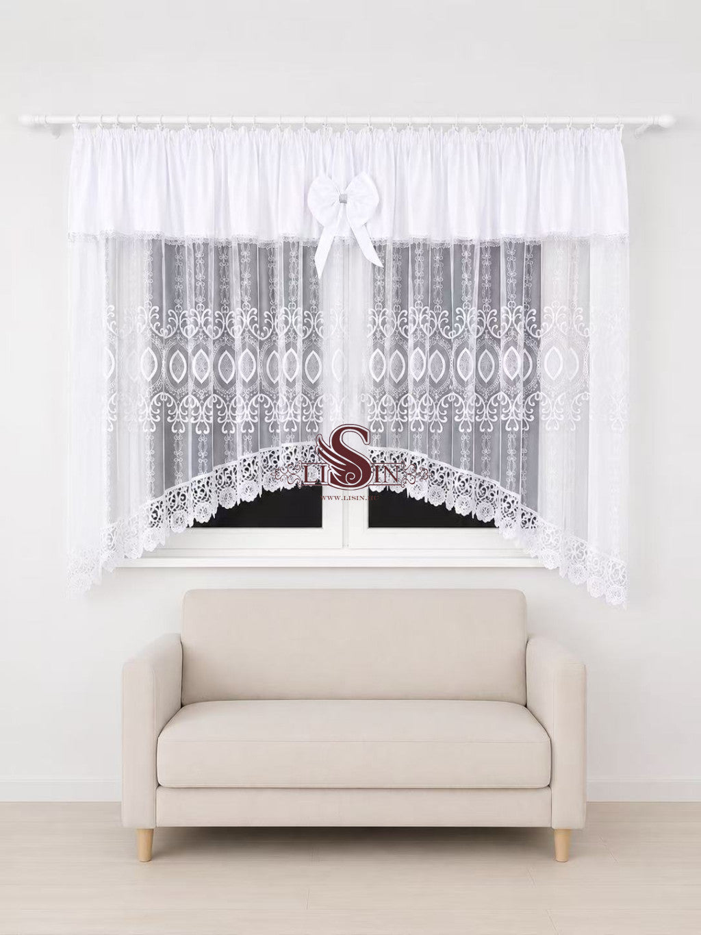 Elegáns hímzett függöny - 400x160 cm