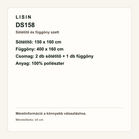 DS158-3 sötétítő és függöny szett - 150x160 cm